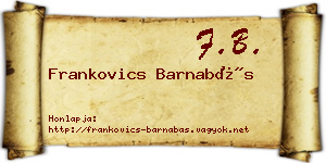 Frankovics Barnabás névjegykártya