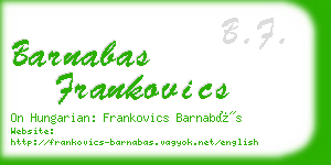 barnabas frankovics business card